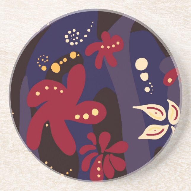 Posavasos De Arenisca Accesorios de patrón de moda, abstracto púrpura ne (Frente)