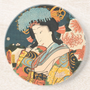 Posavasos De Arenisca Actor japonés (#2) (Impresión japonesa vintage)