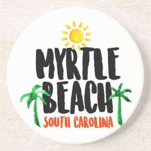 Posavasos De Arenisca Acuarela de Myrtle Beach