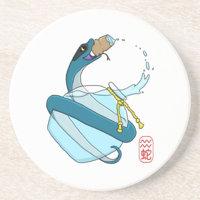 Posavasos De Arenisca Acuario/serpiente (Frente)