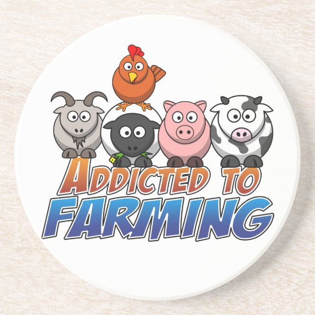 Posavasos De Arenisca Adictos a la montaña rusa agrícola (Frente)