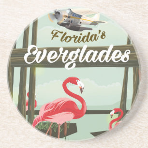 Posavasos De Arenisca Afiche de viaje del personalizado Everglades de Fl