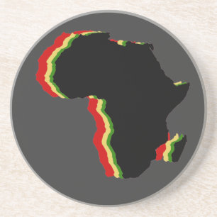 Posavasos De Arenisca "África - rojo, oro, verde y negro "