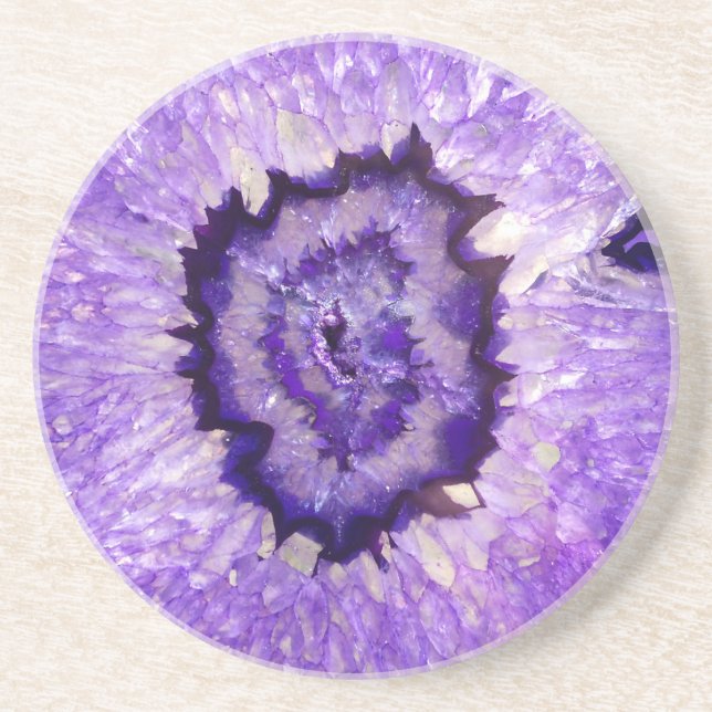 Posavasos De Arenisca Ágata púrpura Geode de Falln (Frente)