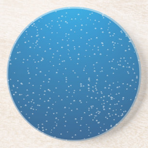 Posavasos De Arenisca Agua Azul Profunda y Burbujas Pequeñas