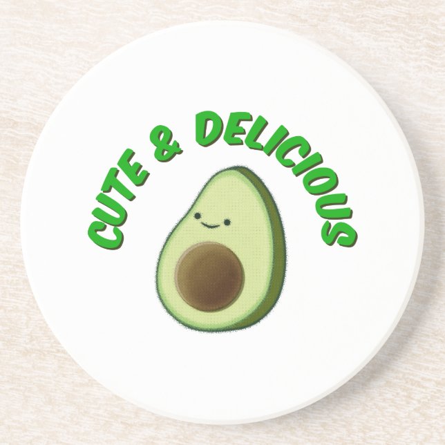 Posavasos De Arenisca Aguacate Cuto Y Delicioso (Frente)