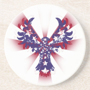 Posavasos De Arenisca Águila Americana Estrellas y Franjas