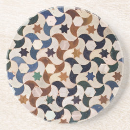 Posavasos De Arenisca Alhambra Stars Mosaic Bright