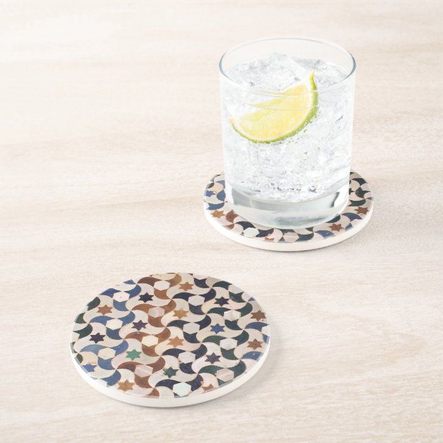 Posavasos De Arenisca Alhambra Stars Mosaic Bright (Lado)