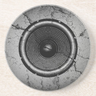 Posavasos De Arenisca Altavoz musical en una pared rota