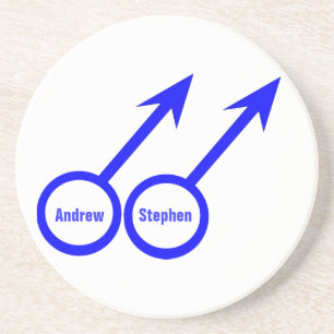 Posavasos De Arenisca Amantes del Personalizable Gay Lovers