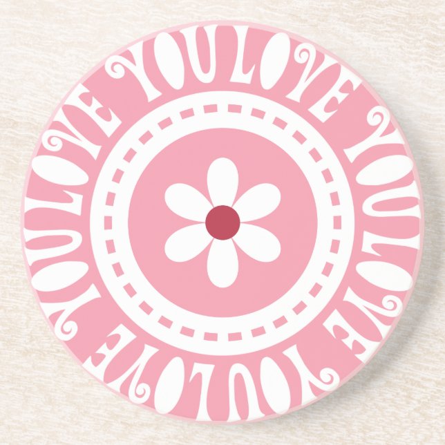 Posavasos De Arenisca Amar a tu flor (Frente)