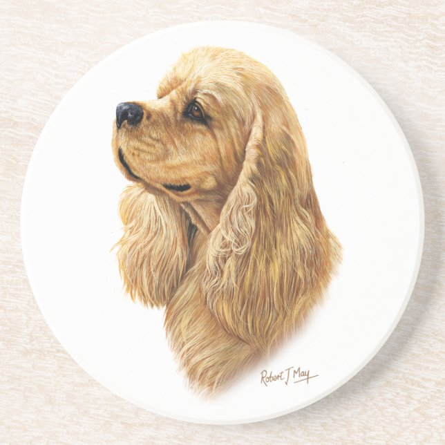Posavasos De Arenisca Americano cocker spaniel (Frente)