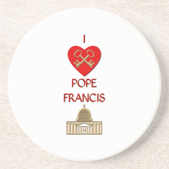 Posavasos De Arenisca Amo al Papa Francisco (Frente)