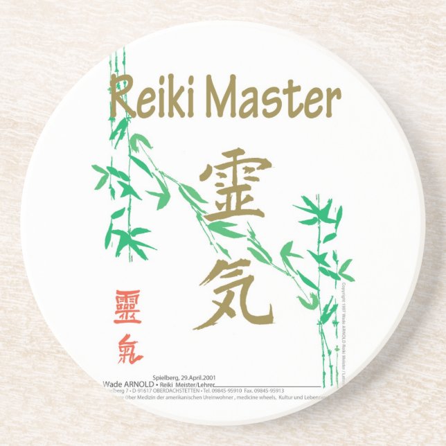 Posavasos De Arenisca Amo de Reiki (Frente)