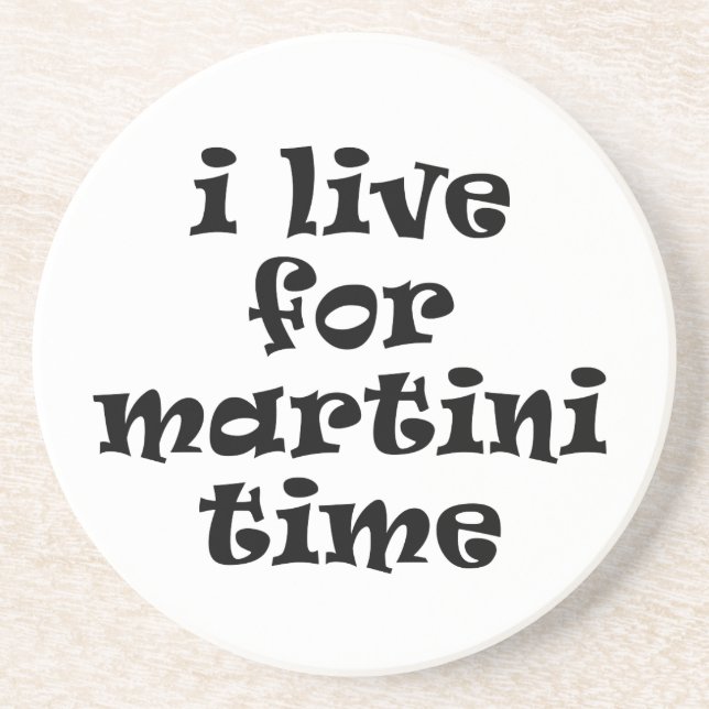 Posavasos De Arenisca Amo el Coaster de Martini Time (Frente)