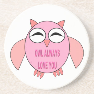 Posavasos De Arenisca Amo lindo Mensaje de amor Lechuza Aves