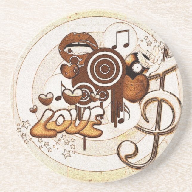 Posavasos De Arenisca Amor (Frente)