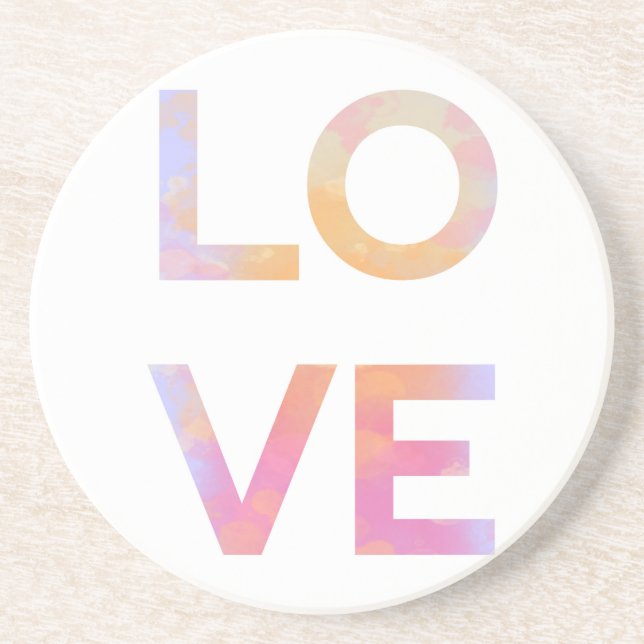 Posavasos De Arenisca Amor, acuarela (Frente)
