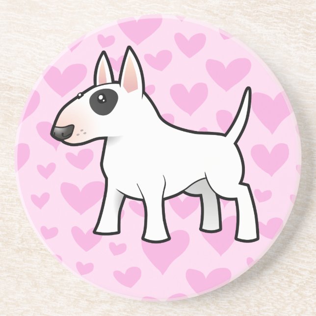 Posavasos De Arenisca Amor de bull terrier (Frente)