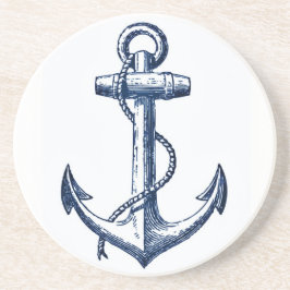 Posavasos De Arenisca Ancla de los azules marinos
