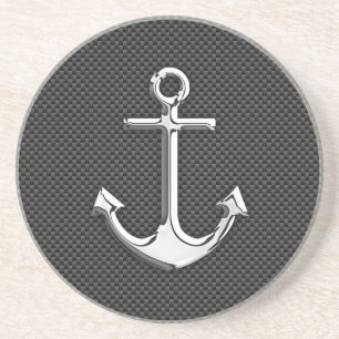 Posavasos De Arenisca Anclaje cromado sobre la fibra de carbono