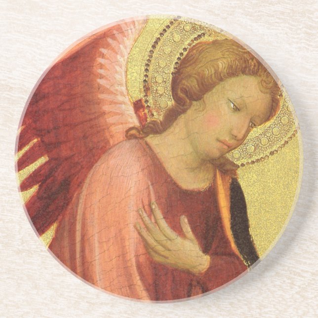Posavasos De Arenisca Ángel renacentista por maestro de Bambino Vispo (Frente)