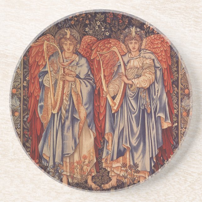 Posavasos De Arenisca Angeli Laudantes de Sir Edward Coley Burne Jones (Frente)