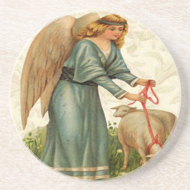 Posavasos De Arenisca Angels Little Lamb Coaster (Frente)