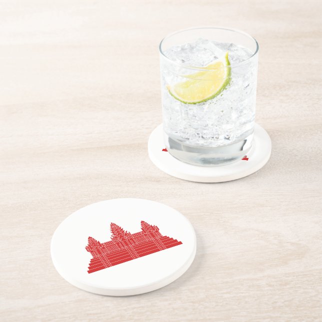 Posavasos De Arenisca Angkor Wat Ver.2.0. Templo Khmer (Lado)