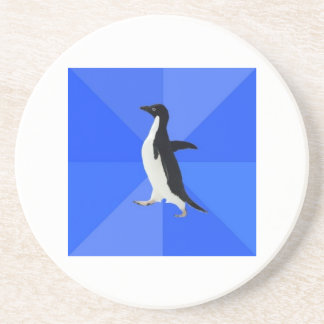 Posavasos De Arenisca Animal social torpe Meme del consejo del pingüino