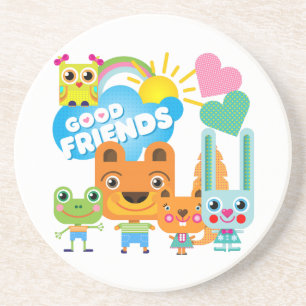 Posavasos De Arenisca Animales Buenos amigos