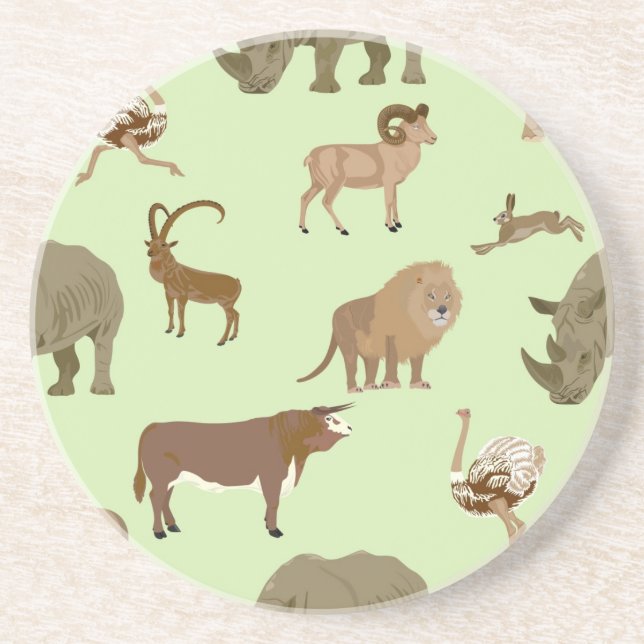 Posavasos De Arenisca Animales salvajes (Frente)