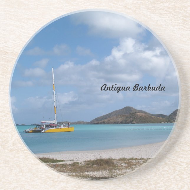 Posavasos De Arenisca Antigua Barbuda Series - Jolly Beach Coaster (Frente)