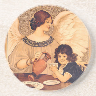 Posavasos De Arenisca Antigüedad francesa de Chocolate Angel