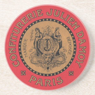 Posavasos De Arenisca Anuncio de Confiturería Vintage