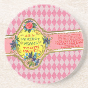 Posavasos De Arenisca Anuncio de pasta dental rosa de cosecha de vintage