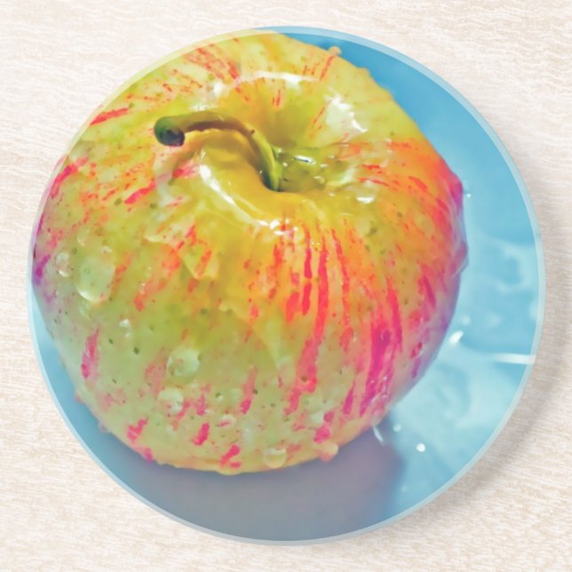 Posavasos De Arenisca Apple que brilla intensamente (Frente)