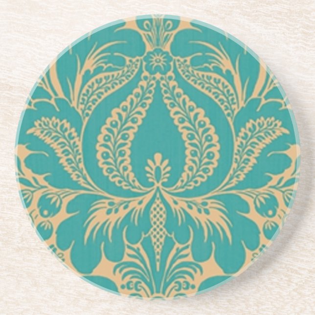 Posavasos De Arenisca Aqua Fantasy Floral Coaster (Frente)