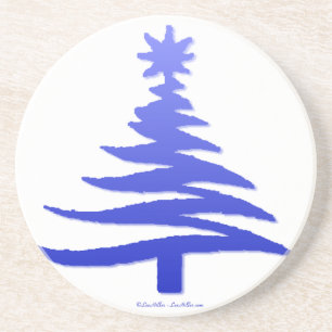Posavasos De Arenisca Árbol de Navidad moderno estampado con plantilla a