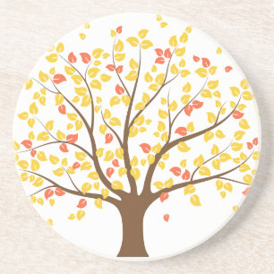 Posavasos De Arenisca Árbol de oro de otoño