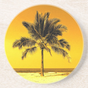 Posavasos De Arenisca Árbol de palmas de la isla