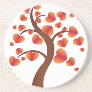 Posavasos De Arenisca Árbol del corazón rojo