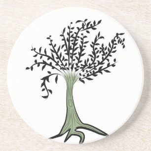 Posavasos De Arenisca Árbol verde