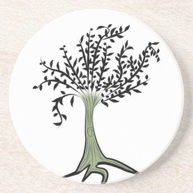 Posavasos De Arenisca Árbol verde (Frente)