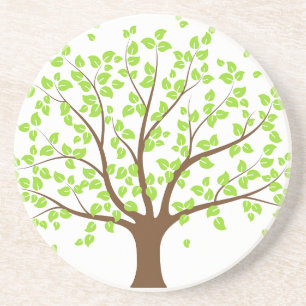 Posavasos De Arenisca Árbol verde de verano