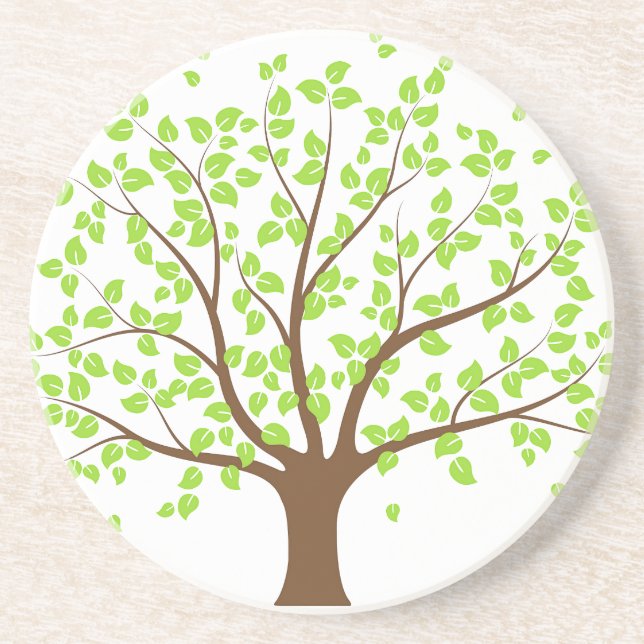 Posavasos De Arenisca Árbol verde de verano (Frente)
