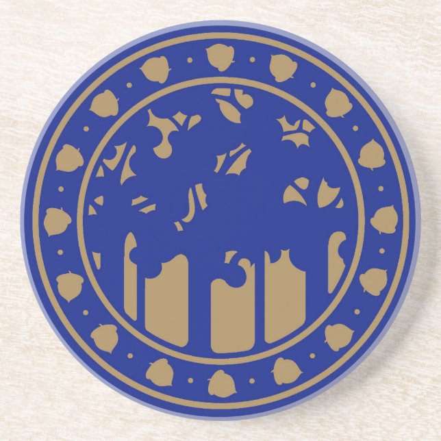 Posavasos De Arenisca Árboles del estilo del artesano (Frente)