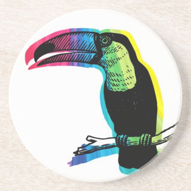 Posavasos De Arenisca Arco iris Toucan (Frente)