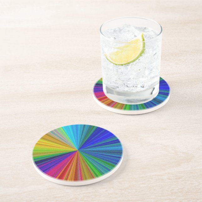 Posavasos De Arenisca Arcoiris gradiente circular (Lado)